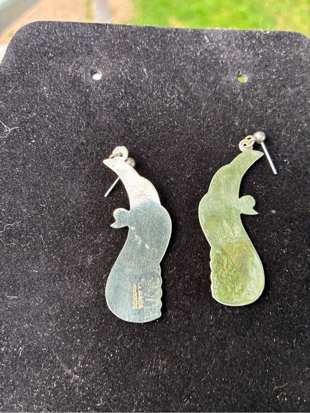 Alpaca Silver Swan Bird Drop Earrings - Picture 3 of 4